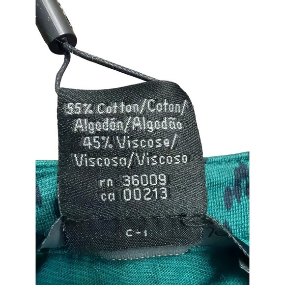 Calvin Klein Jeans Womens Teal Cotton Blend Patterned Tunic Top Sz L - Picture 7 of 14